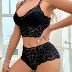 2pcs Romantic Lace Comfortable Lingerie Set For Women